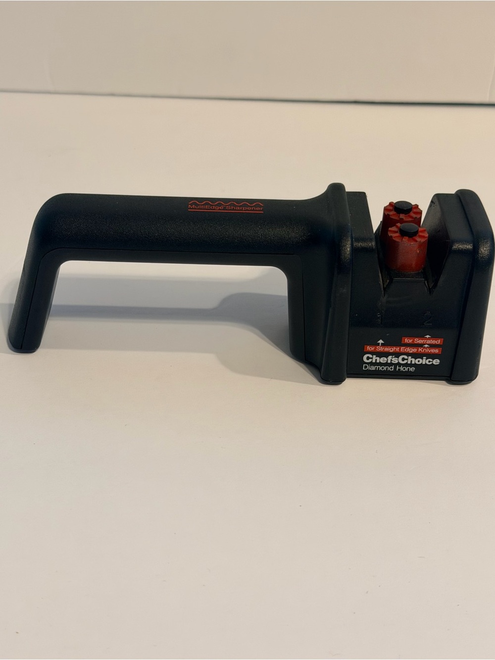 Chef's Choice Diamond Hone Multi Edge Knife Sharpener in Black with Red Accents